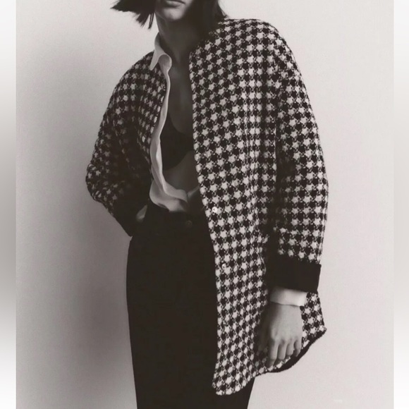 Zara houndstooth textured padded jacket - Picture 5 of 6